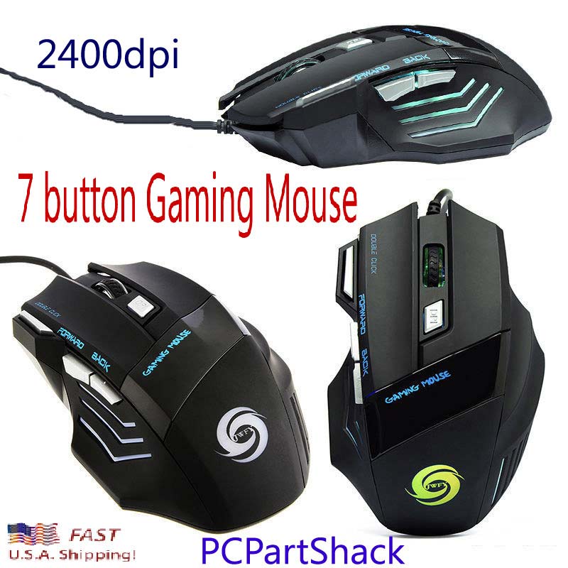 7 Button Gaming Mouse Switchable 2400dpi