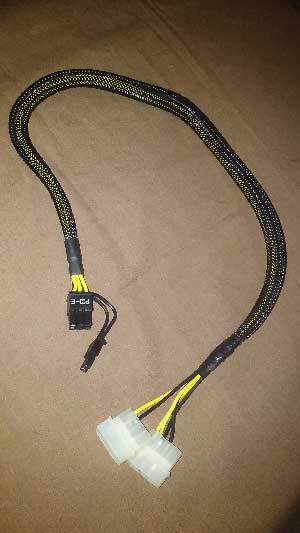 PCI-E 6 Pin+2 pin (8pin) POWER Adapter 22 inches long