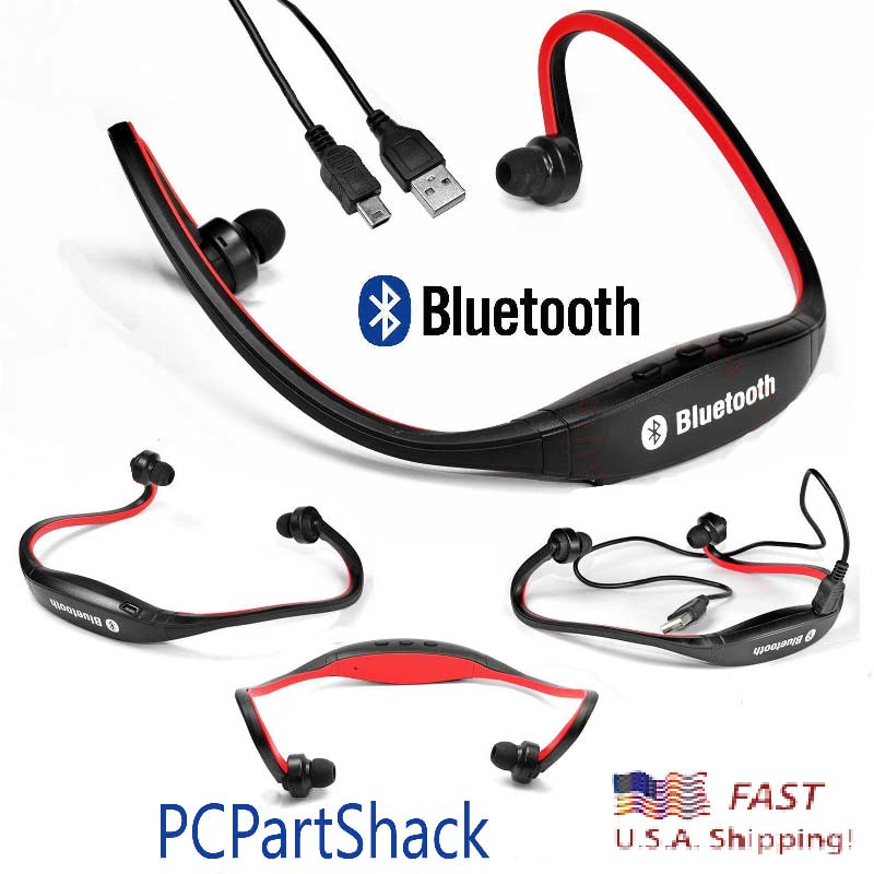 Bluetooth 3.0 Wireless Sport Stereo Headphone Headset BS19