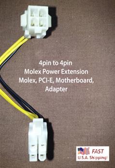 4pin to 4pin ATX 12V Power Extension 8" Long